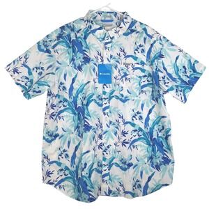 New Columbia Men's Rivermont Printed short sleeve shirt Size XL PIT TO PIT 28 In